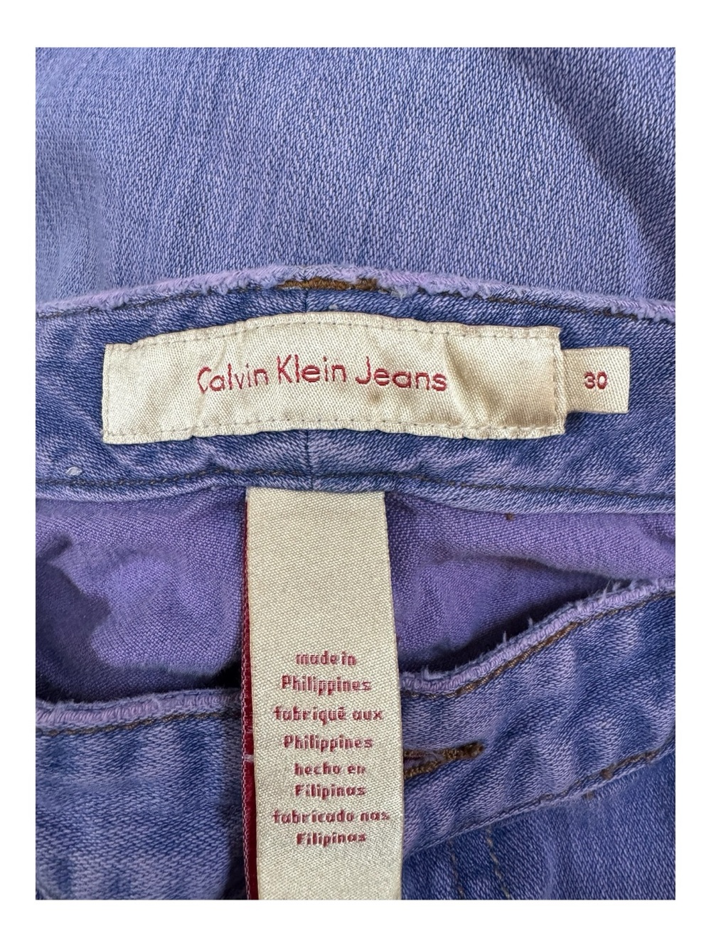 Calvin Klein Vintage Purple Flare w/Rainbow Pocket Embroidery. Y2K 90’s-2000’s. - Picture 3 of 5